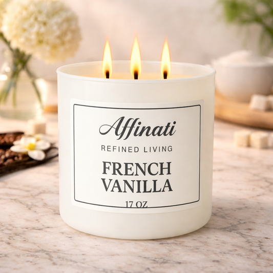 French Vanilla 3-Wick Candle - Affinati