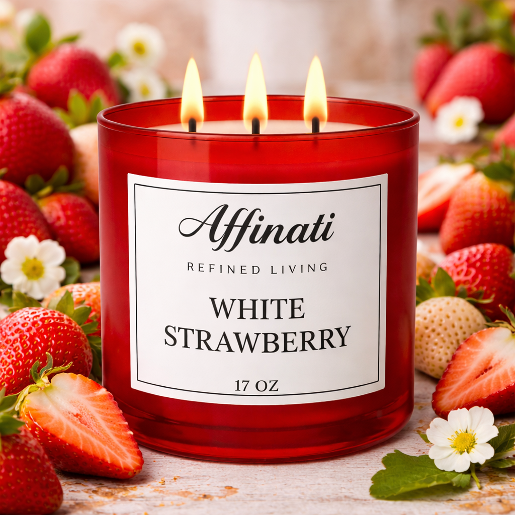 White Strawberry 3-Wick Candle - Affinati