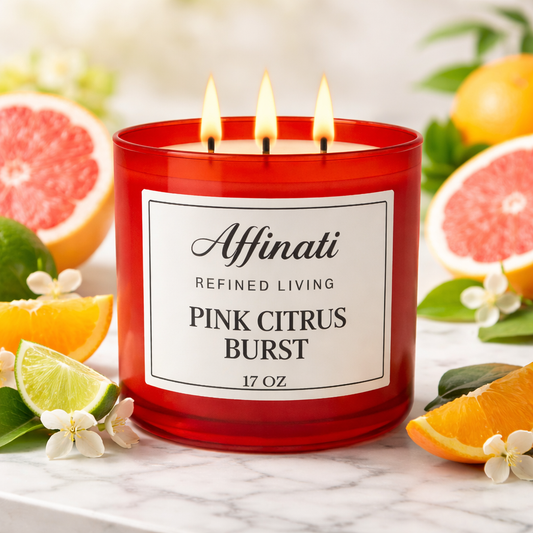 Pink Citrus Burst 3-Wick Candle - Affinati