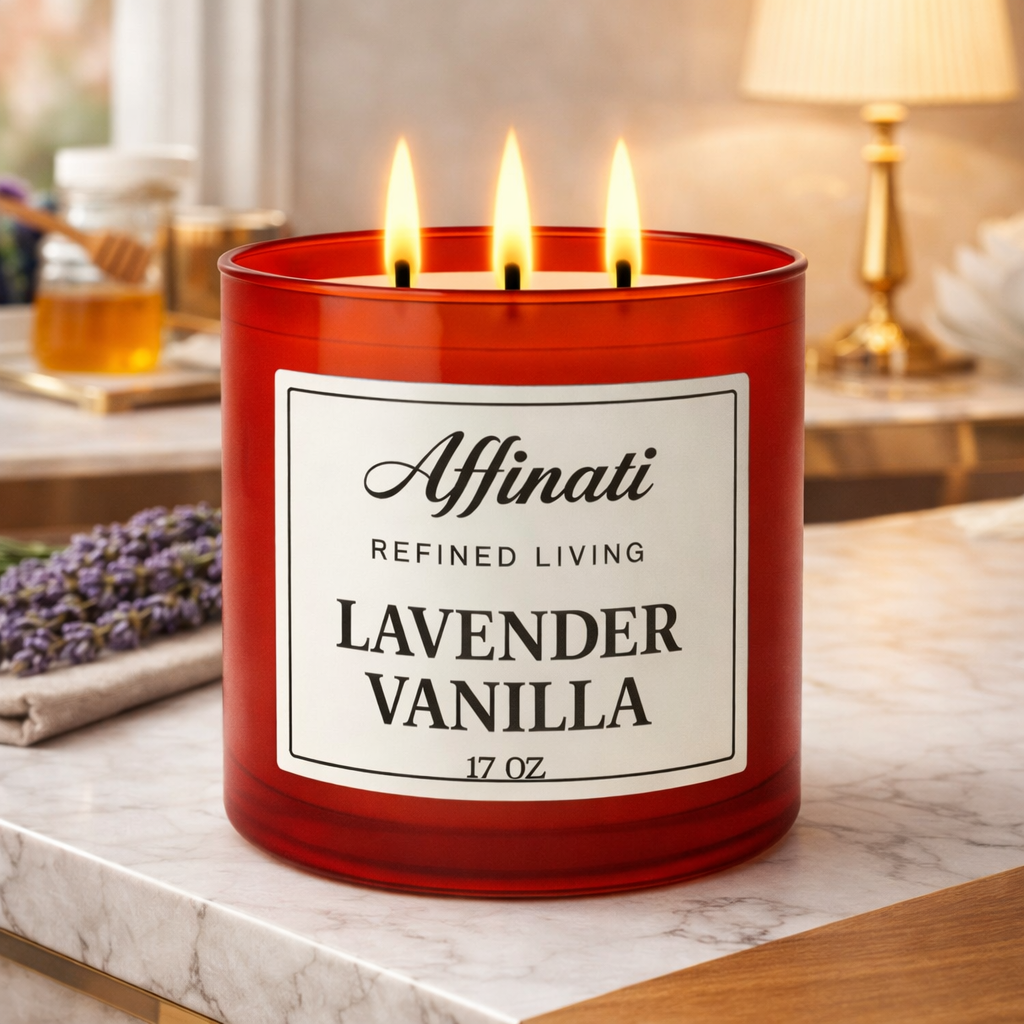 Lavender Vanilla 3-Wick Candle - Affinati