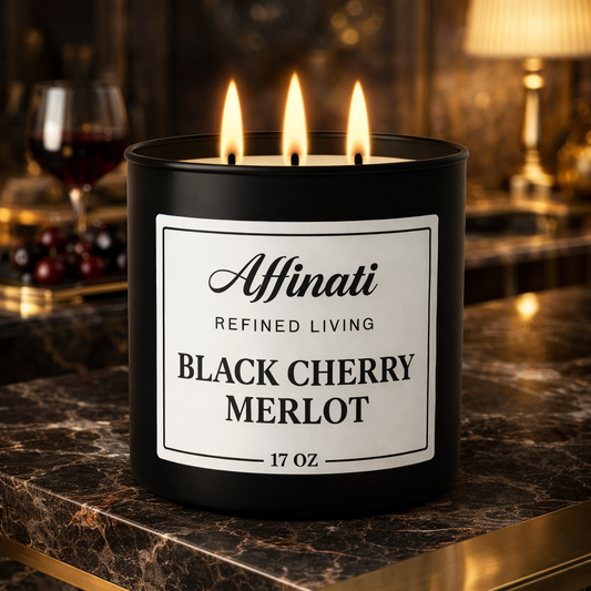 Black Cherry Merlot 3-Wick Candle - Affinati