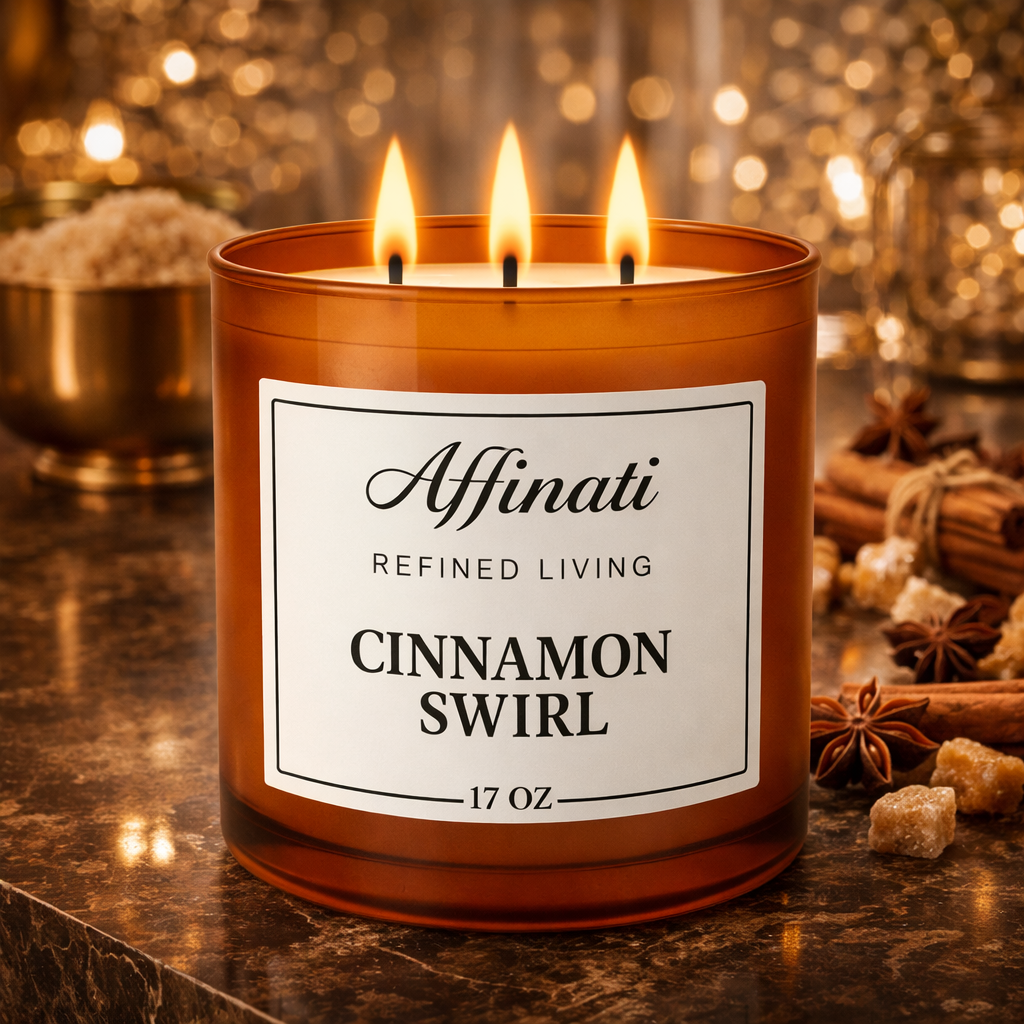 Cinnamon Swirl 3-Wick Candle - Affinati
