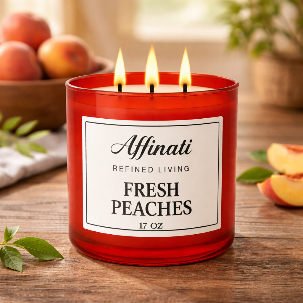 Fresh Peaches 3-Wick Candle - Affinati