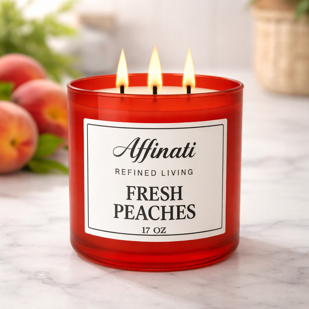 Fresh Peaches 3-Wick Candle - Affinati