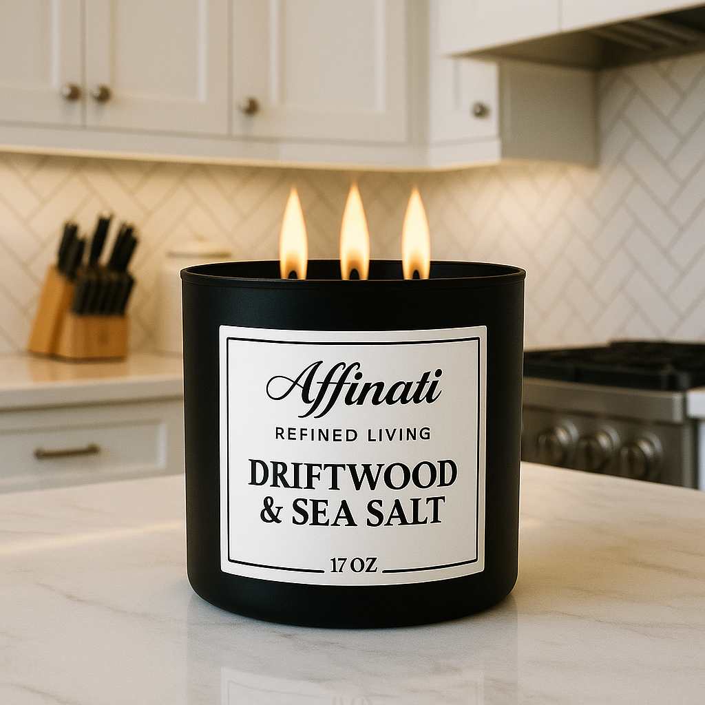 Driftwood & Sea Salt 3-Wick Candle - Affinati