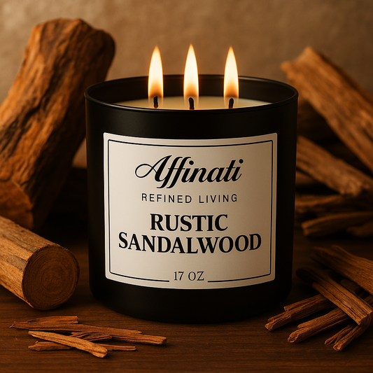 Rustic Sandalwood 3-Wick Candle - Affinati