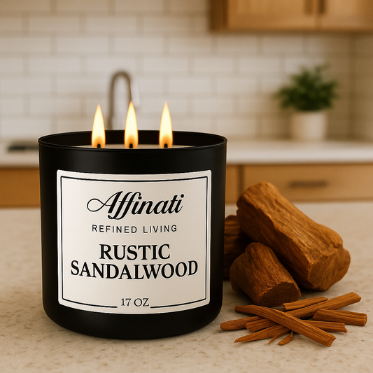 Rustic Sandalwood 3-Wick Candle - Affinati