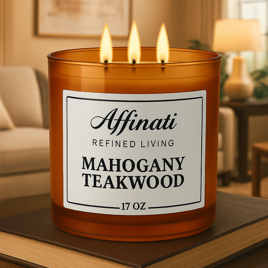 Mahogany Teakwood 3-Wick Candle - Affinati