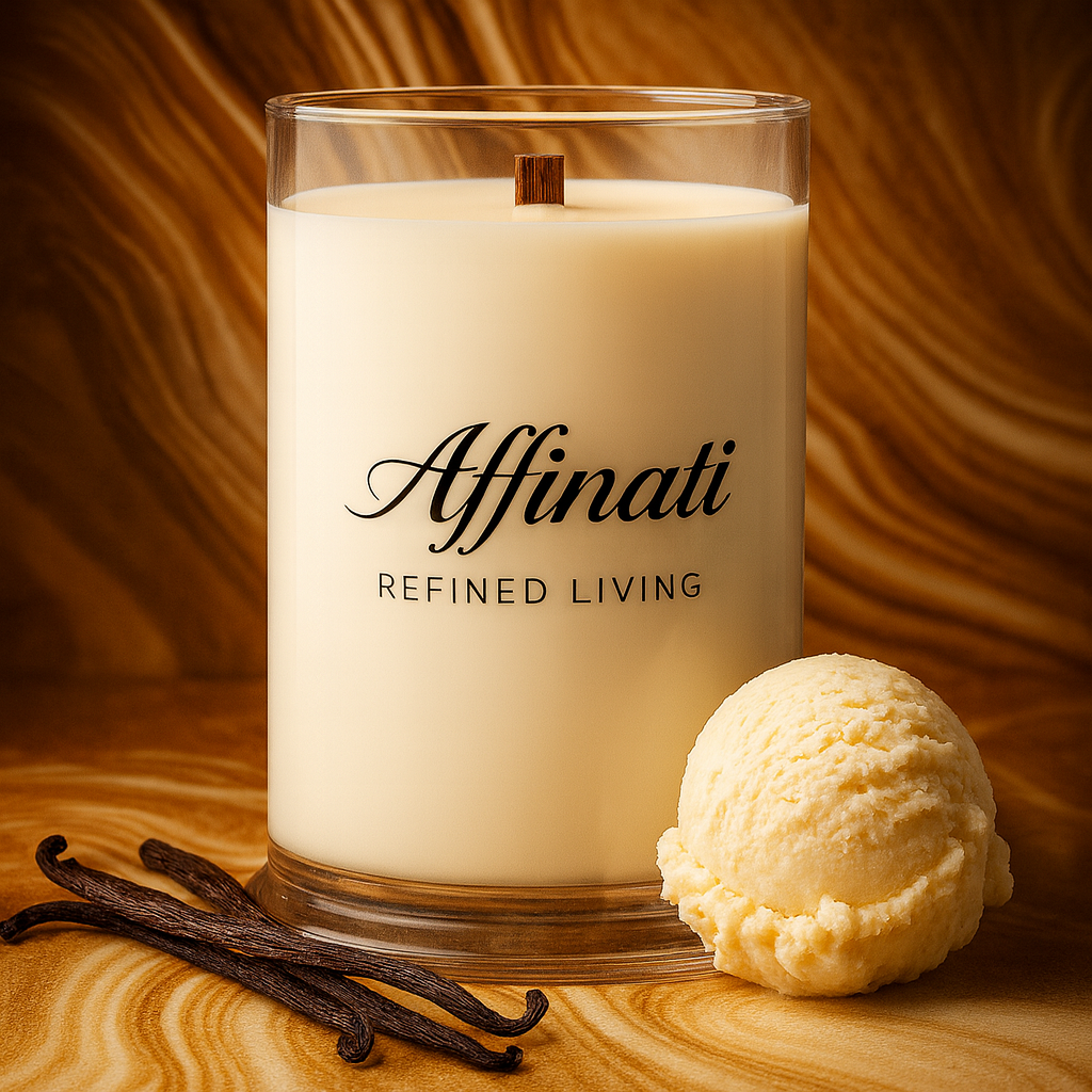 Vanilla Noir Wooden Wick Candle - Affinati