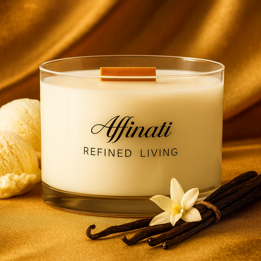 Vanilla Noir Wooden Wick Candle - Affinati