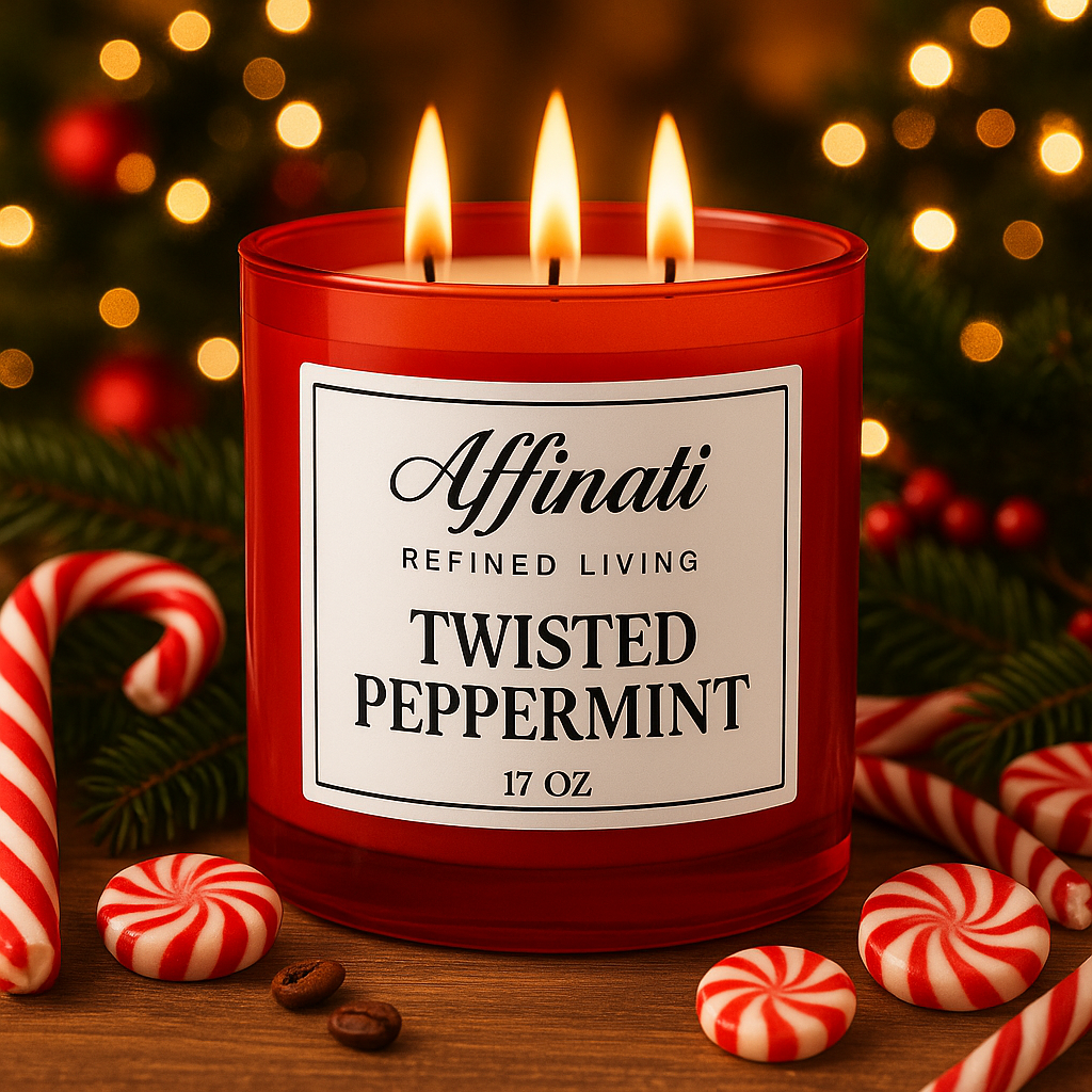 Twisted Peppermint 3-Wick Candle - Affinati