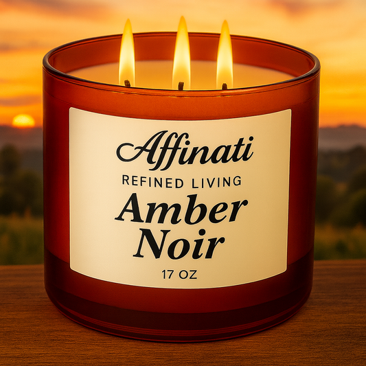 Amber Noir 3-Wick Candle - Affinati