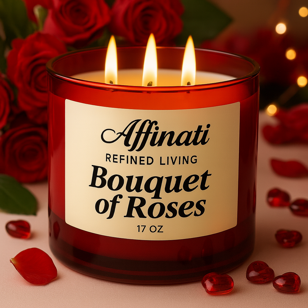 Bouquet of Roses 3-Wick Candle - Affinati