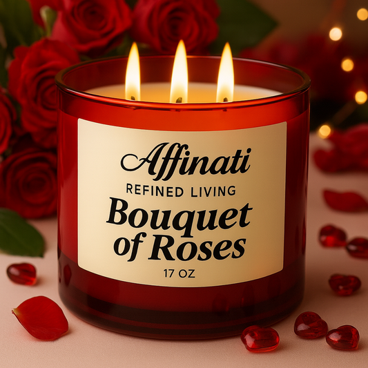 Bouquet of Roses 3-Wick Candle - Affinati