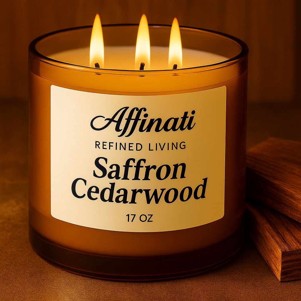 Saffron Cedarwood 3-Wick Candle - Affinati
