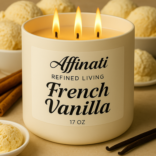 French Vanilla 3-Wick Candle - Affinati