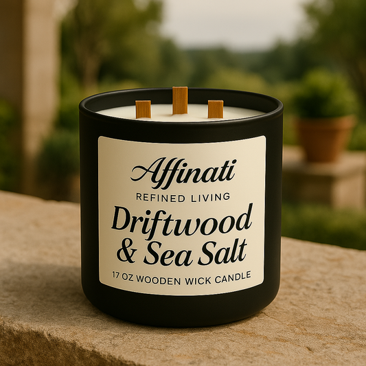 Driftwood & Sea Salt Wooden Wick Candle - Affinati