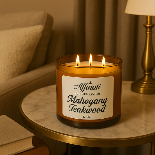 Mahogany Teakwood 3-Wick Candle - Affinati