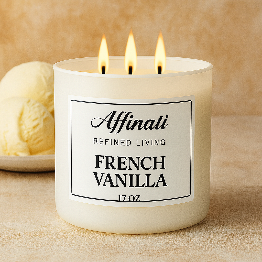 French Vanilla 3-Wick Candle - Affinati
