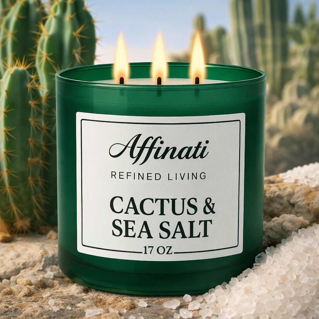 Cactus & Sea Salt 3-Wick Candle - Affinati