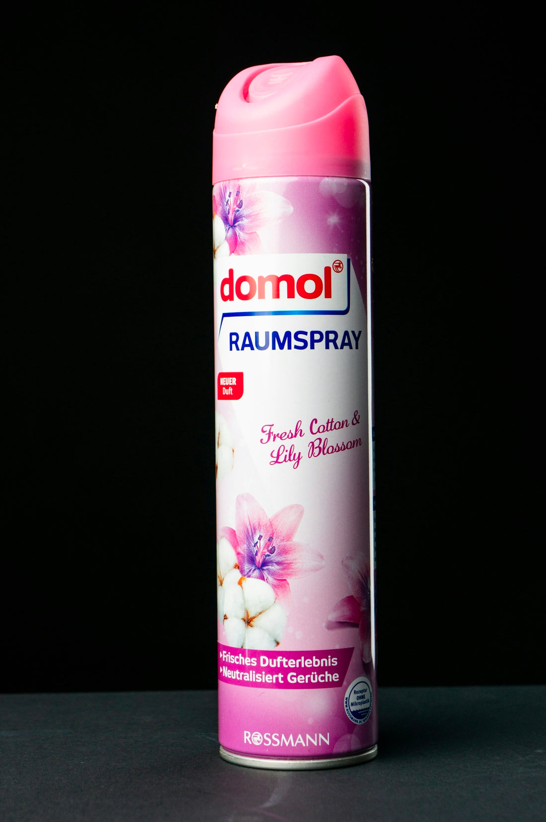 A spray of deodorant on a table