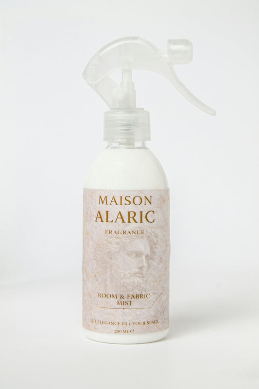 A bottle of maison alaric room and fabric mist