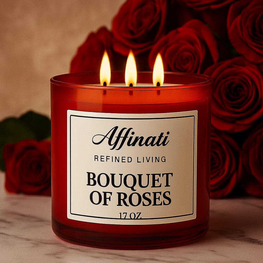 Bouquet of Roses 3-Wick Candle - Affinati