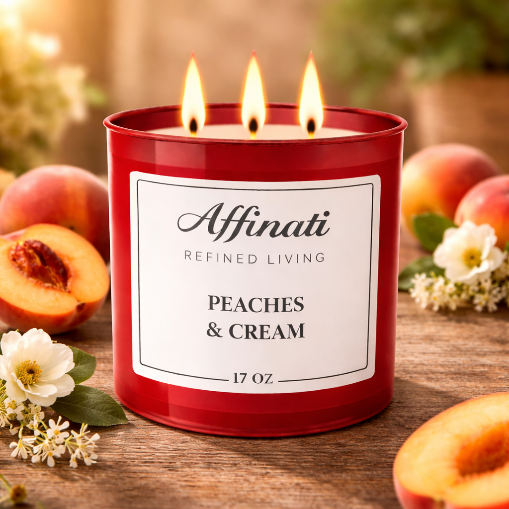 Peaches & Cream 3-Wick Candle - Affinati