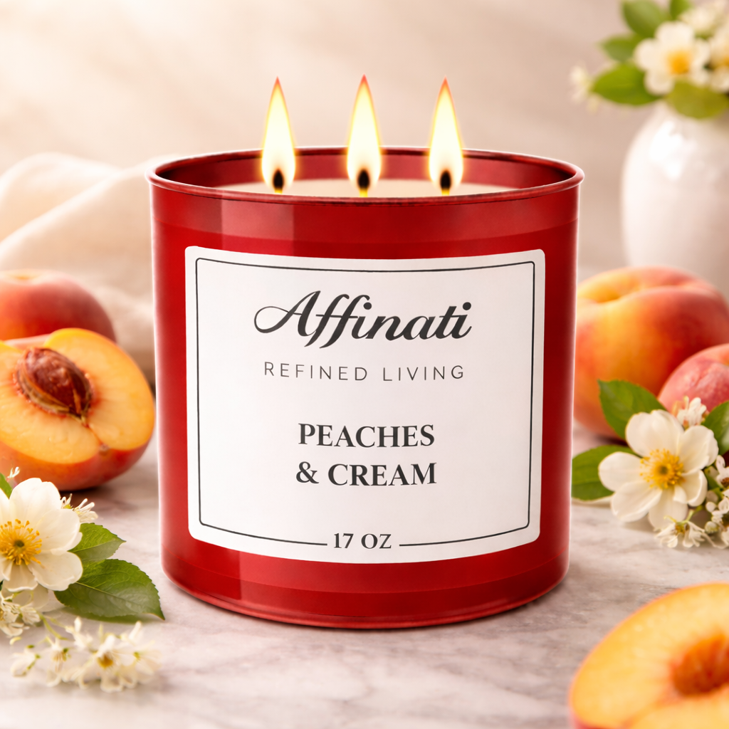 Peaches & Cream 3-Wick Candle - Affinati