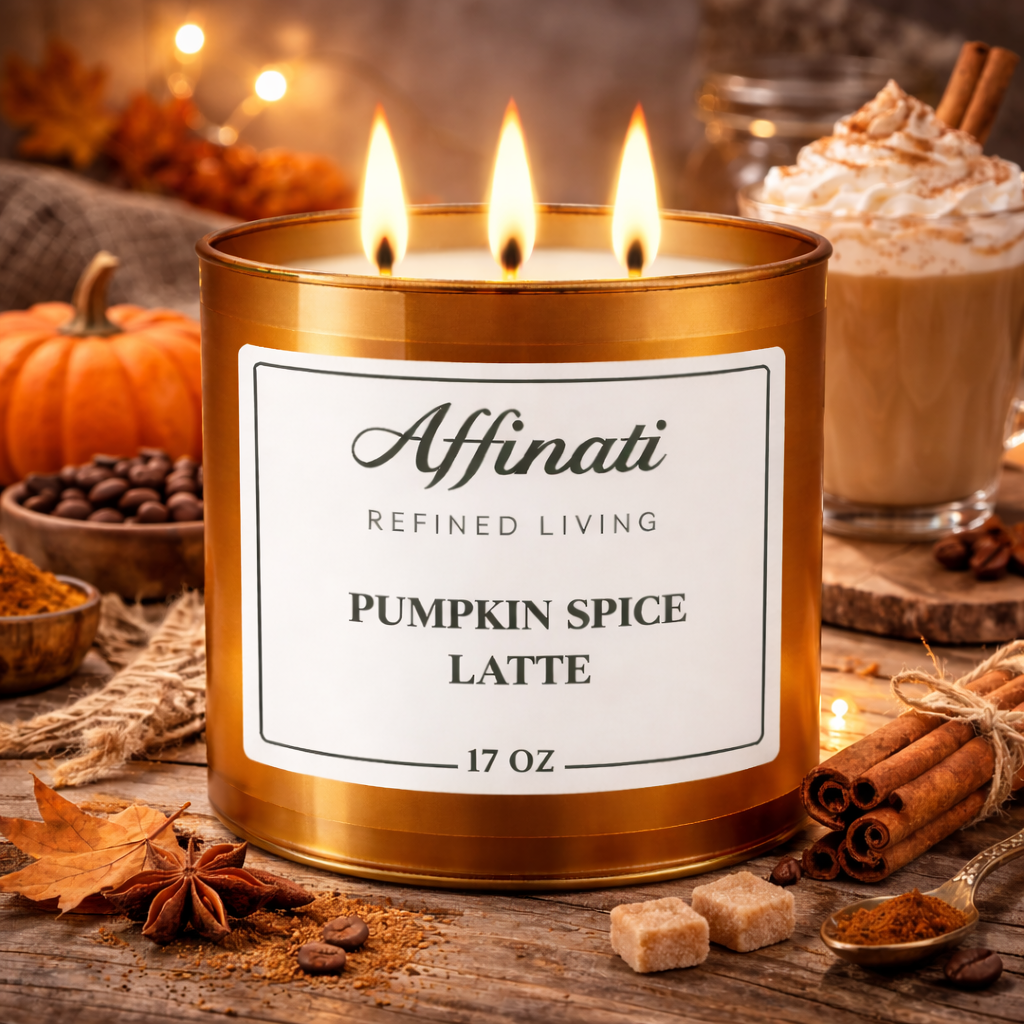 Pumpkin Spice Latte 3-Wick Candle - Affinati