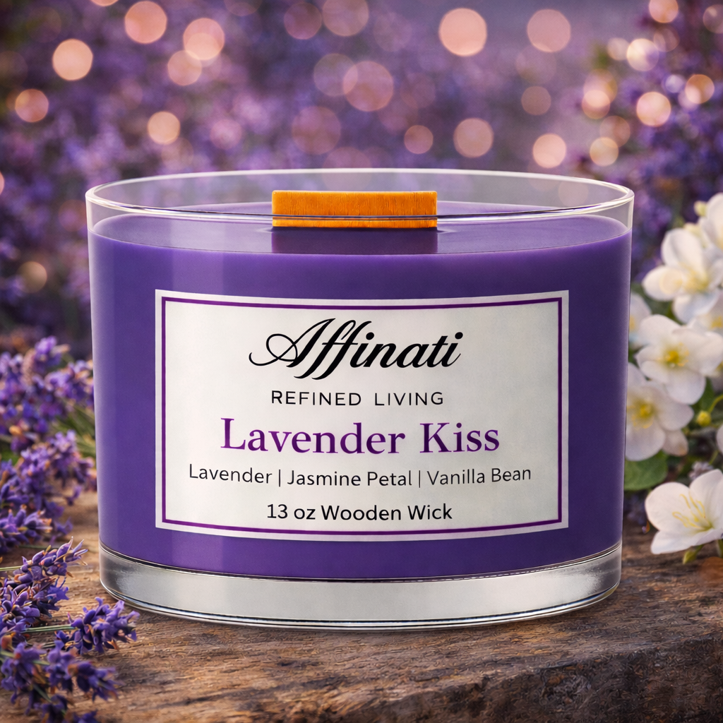 Lavender Kiss Wooden Wick Candle - Affinati