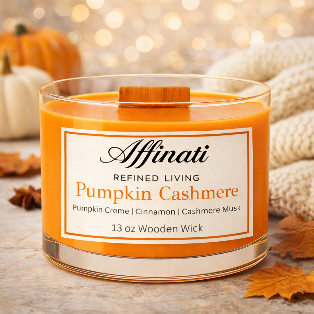 Pumpkin Cashmere Wooden Wick Bowl - Affinati