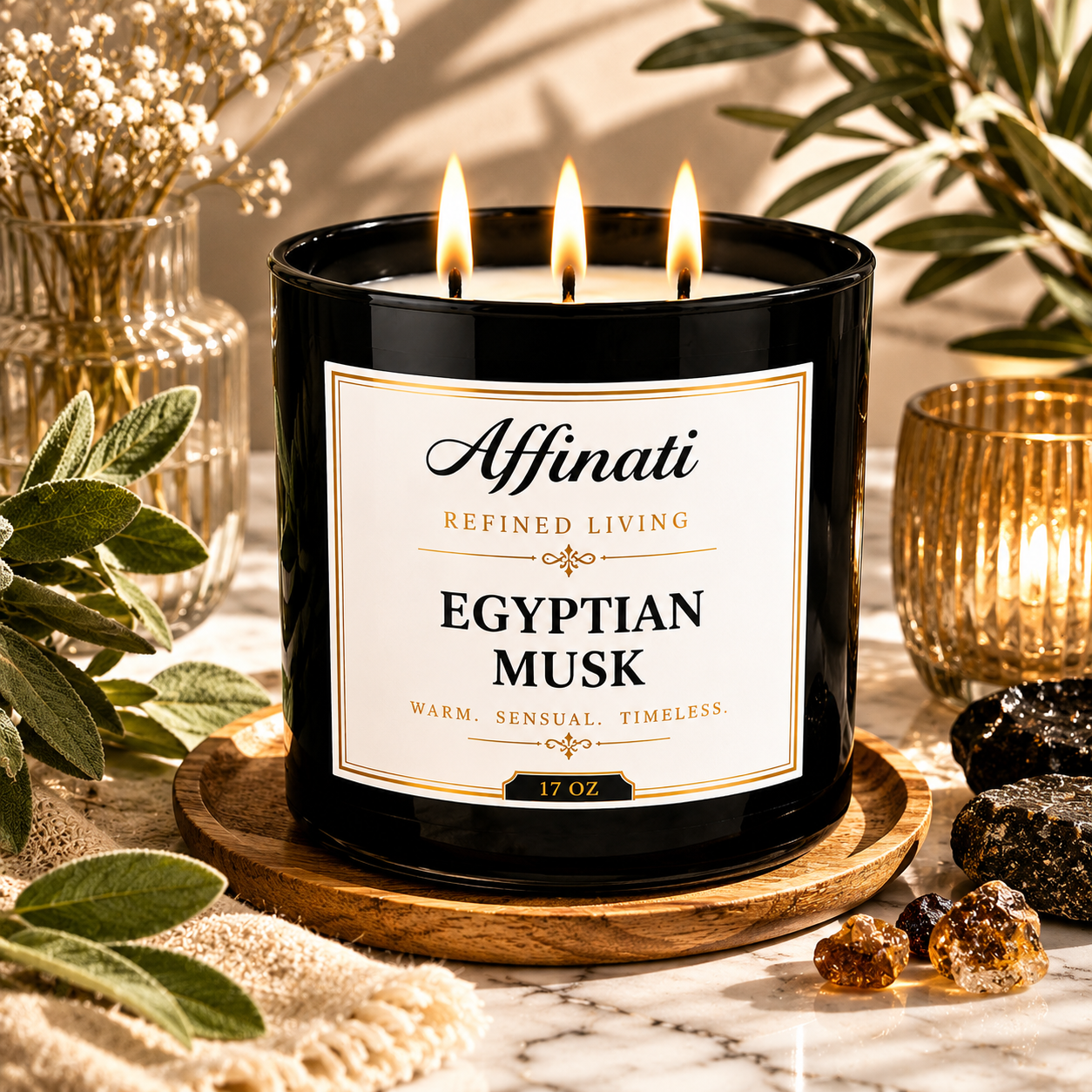 Egyptian Musk 3-Wick Candle - Affinati