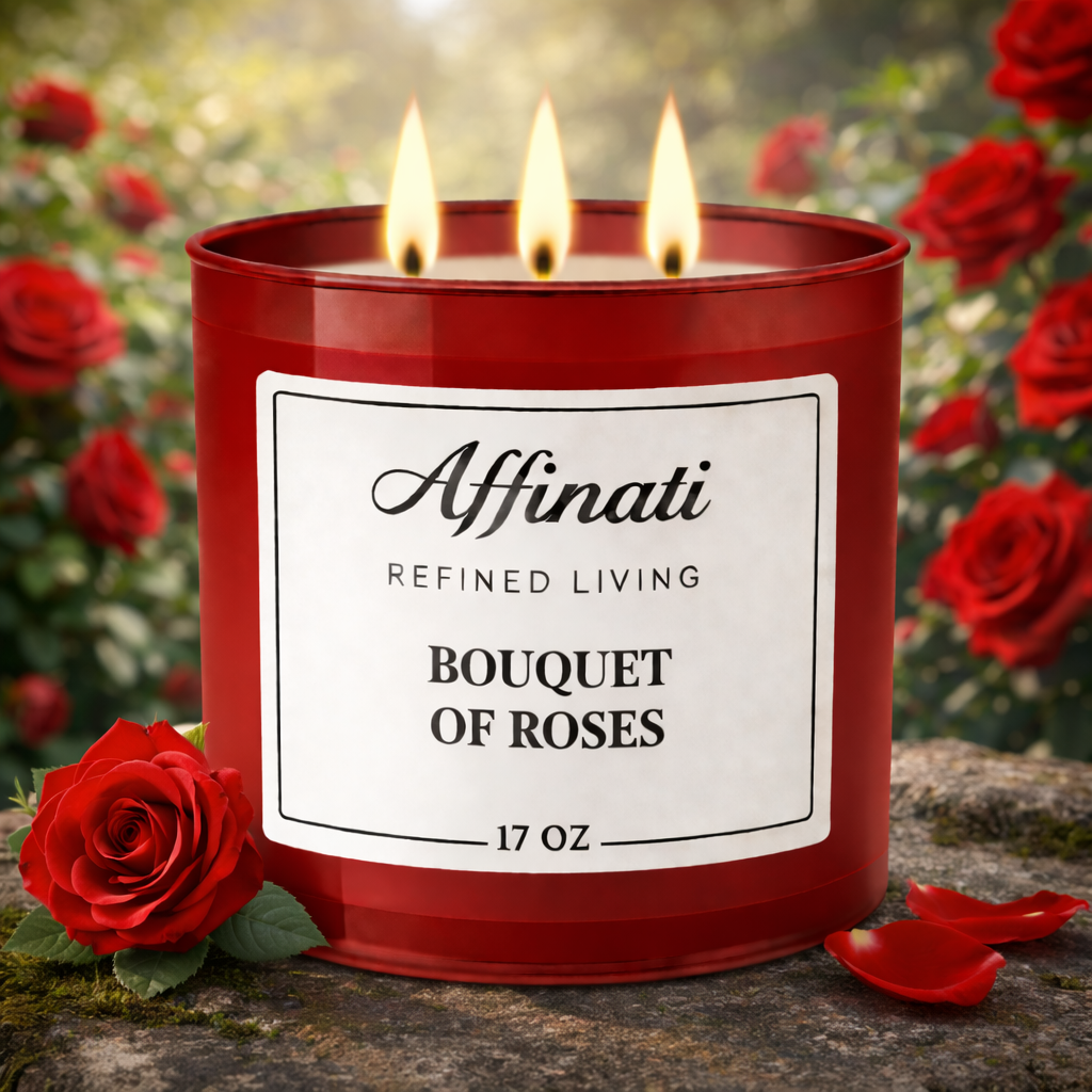 Bouquet of Roses 3-Wick Candle - Affinati