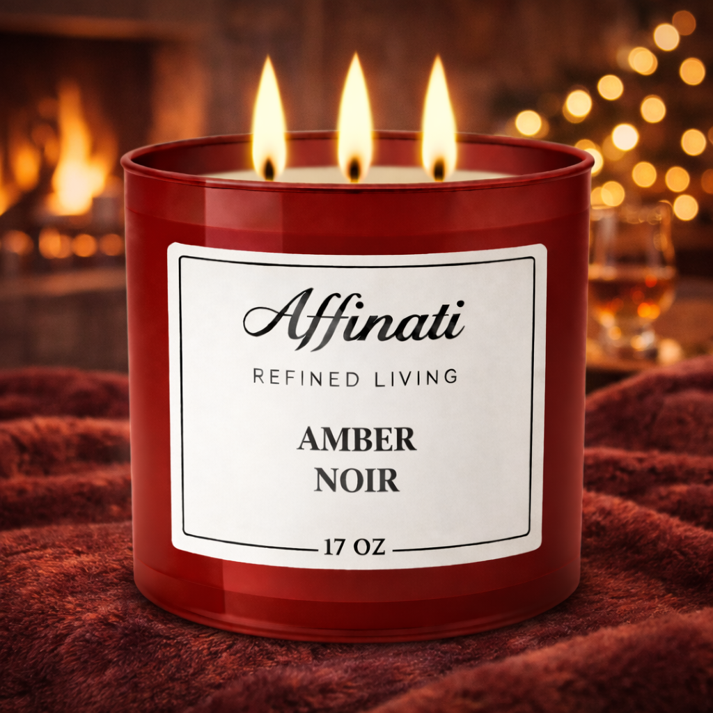 Amber Noir 3-Wick Candle - Affinati