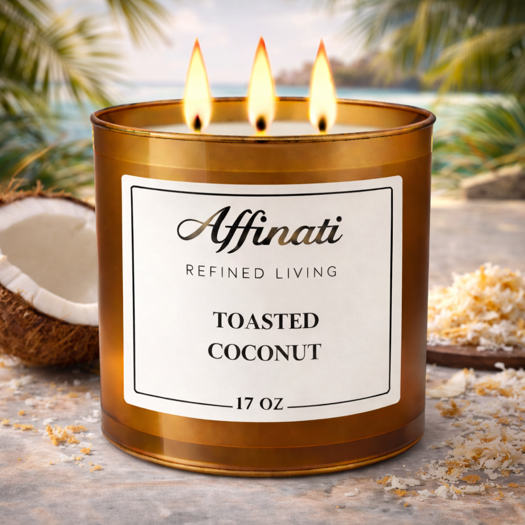 Toasted Coconut 3-Wick Candle - Affinati