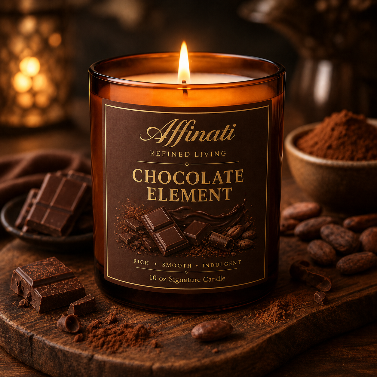 Chocolate Element 3-Wick Candle - Affinati