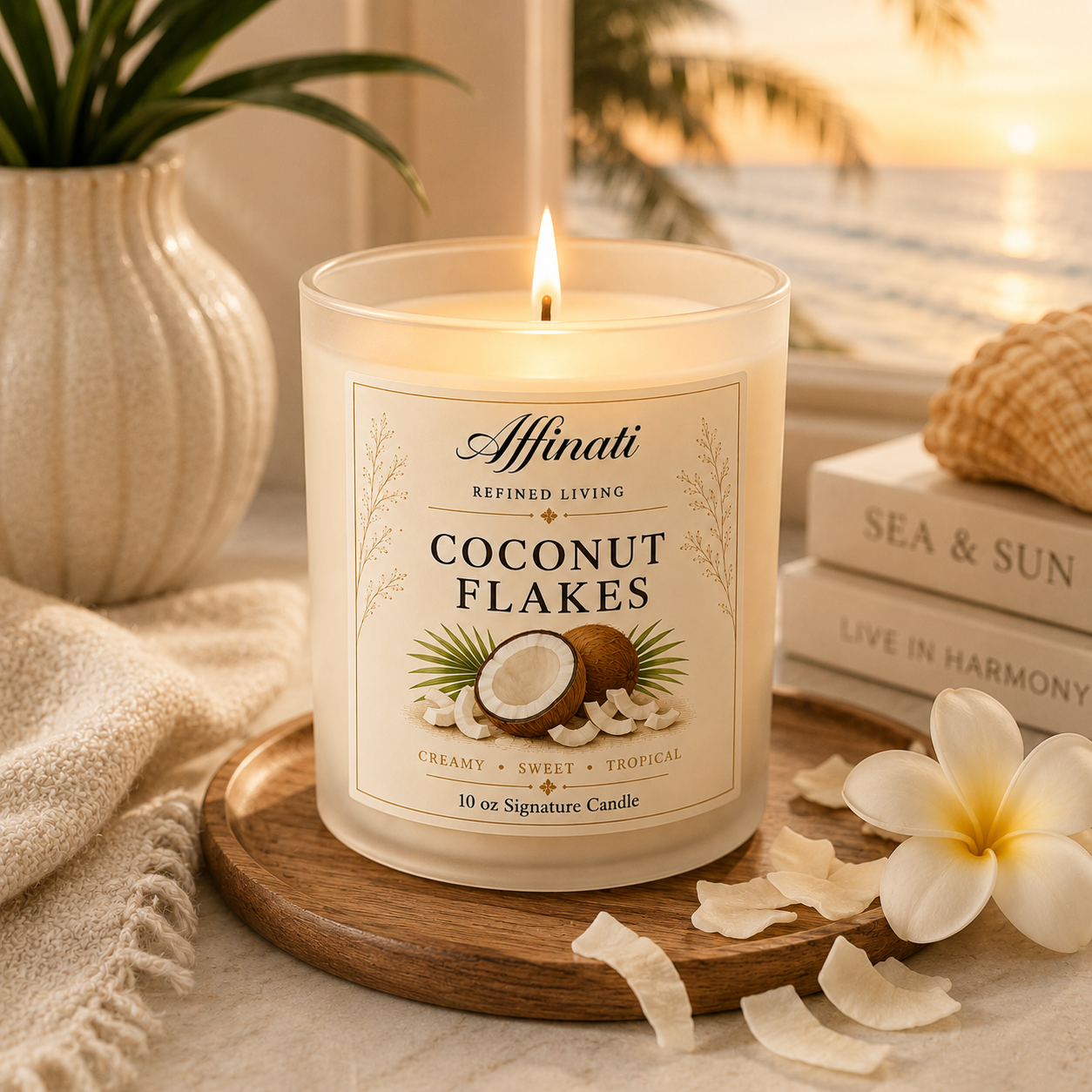 Coconut Flakes 3-Wick Candle - Affinati