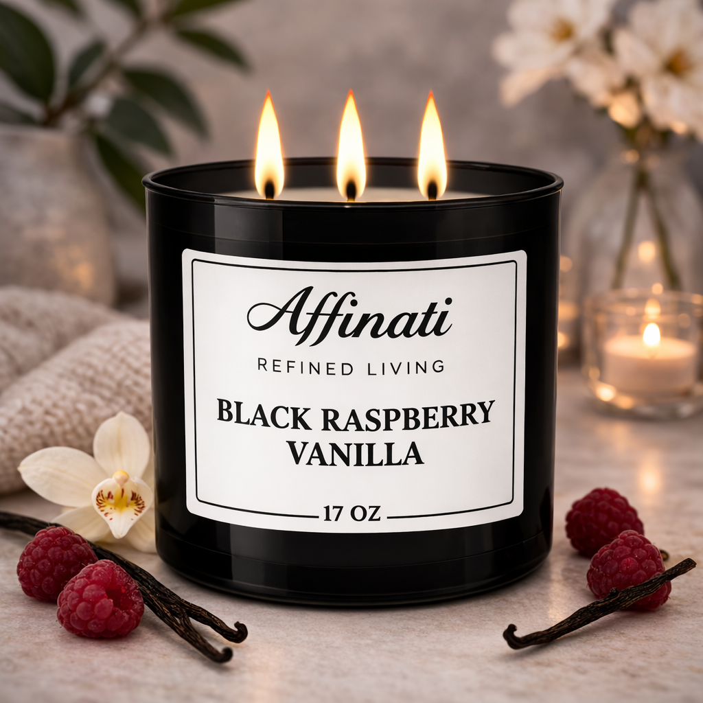 Black Raspberry Vanilla 3-Wick Candle - Affinati
