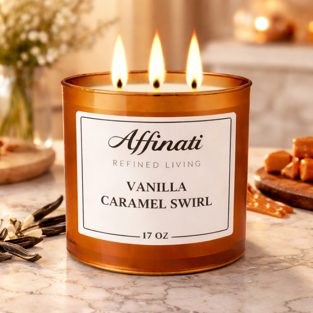 Vanilla Caramel Swirl 3-Wick Candle - Affinati