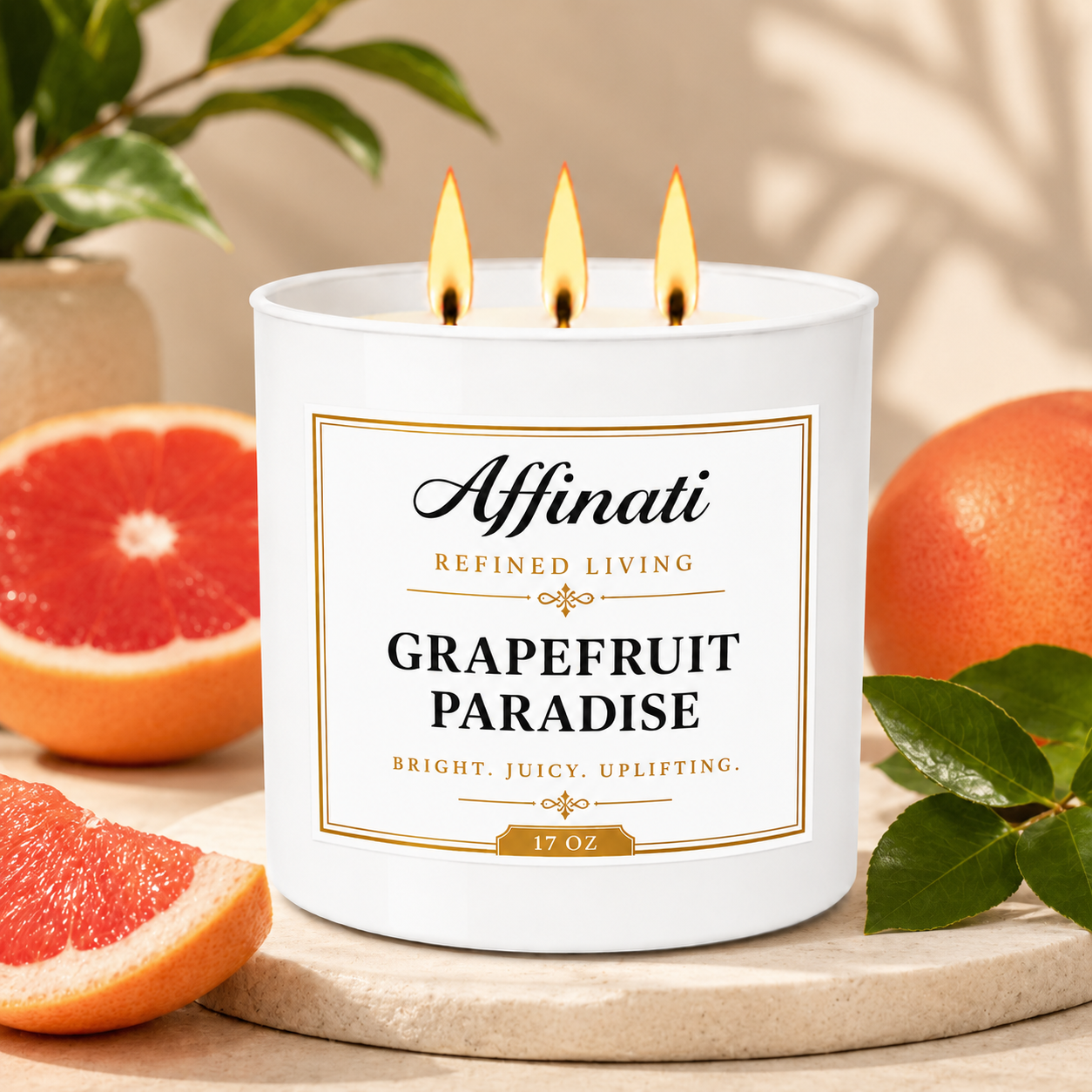 Grapefruit Paradise 3-Wick Candle - Affinati