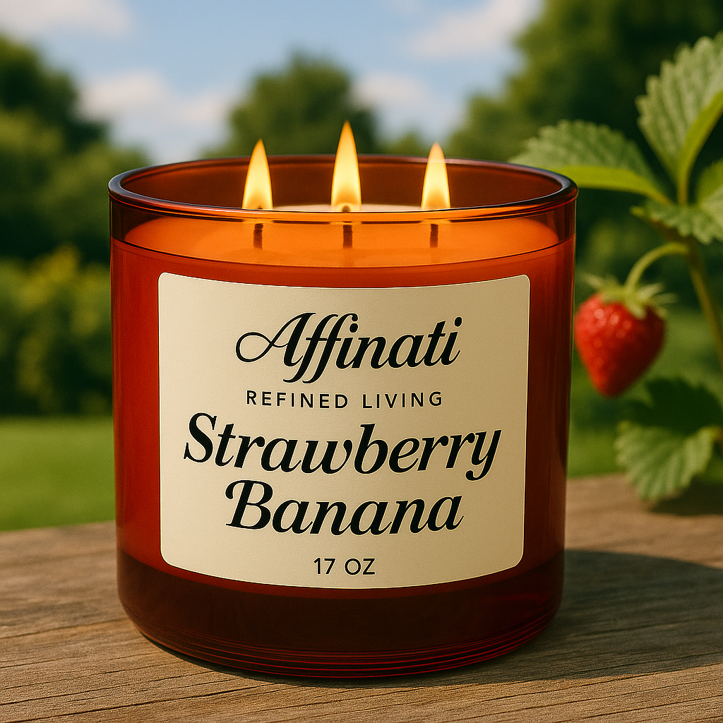 Strawberry Banana 3-Wick Candle - Affinati