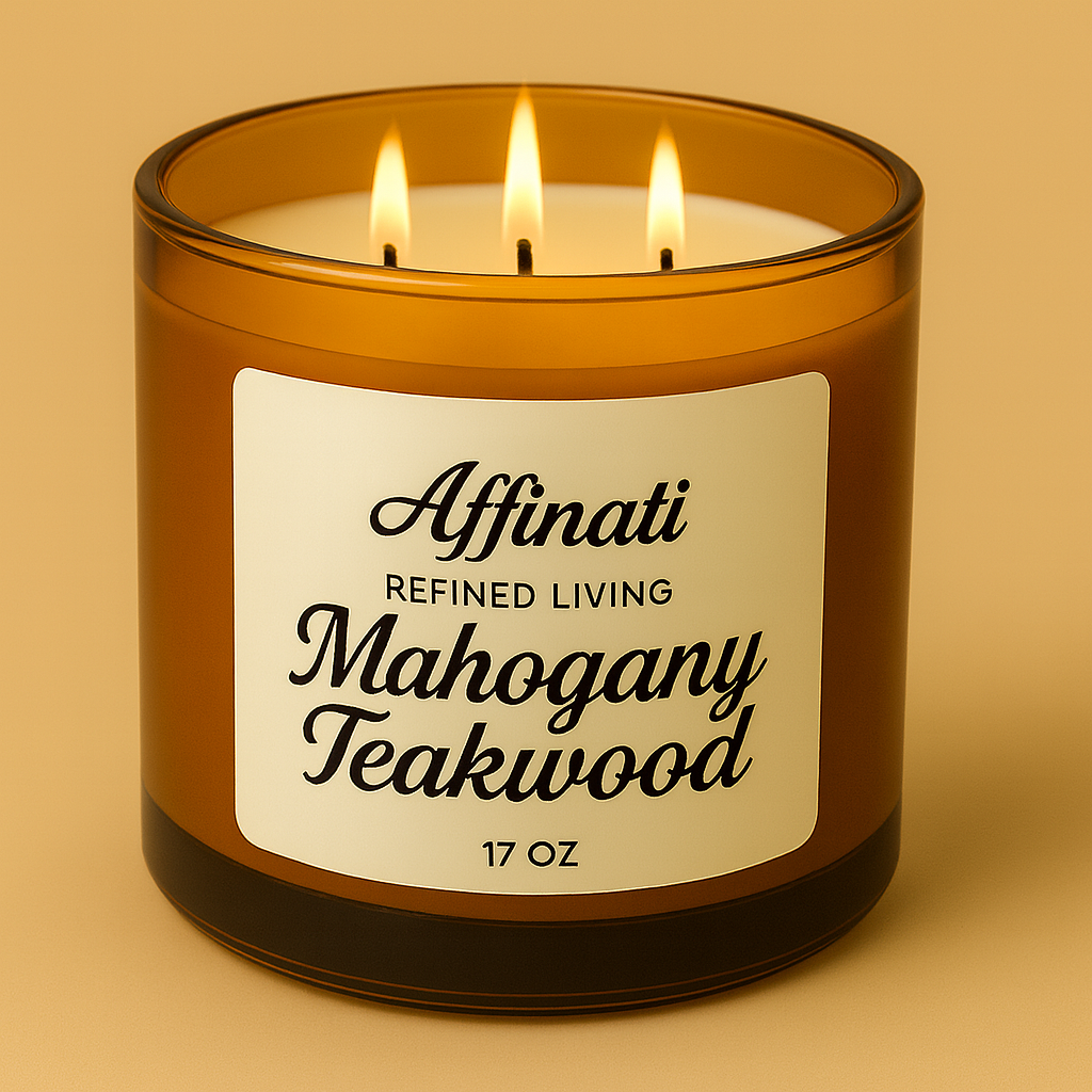 Mahogany Teakwood 3-Wick Candle - Affinati