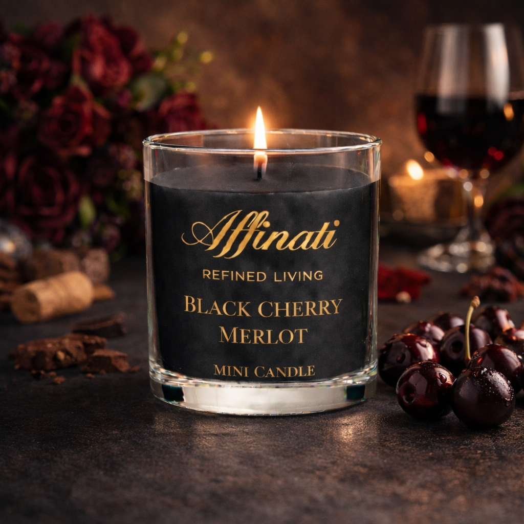 검은 체리 메를로 작은 양초