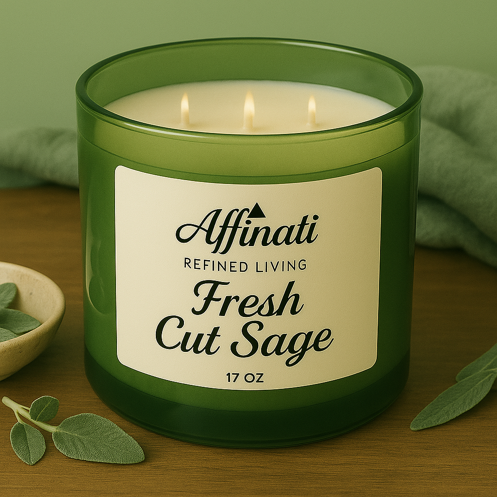 3-Wick Fresh Cut Sage Candle - Affinati