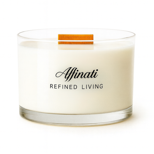 Vanilla Noir Wooden Wick Candle – Luxury 15 oz Soy Blend | Affinati