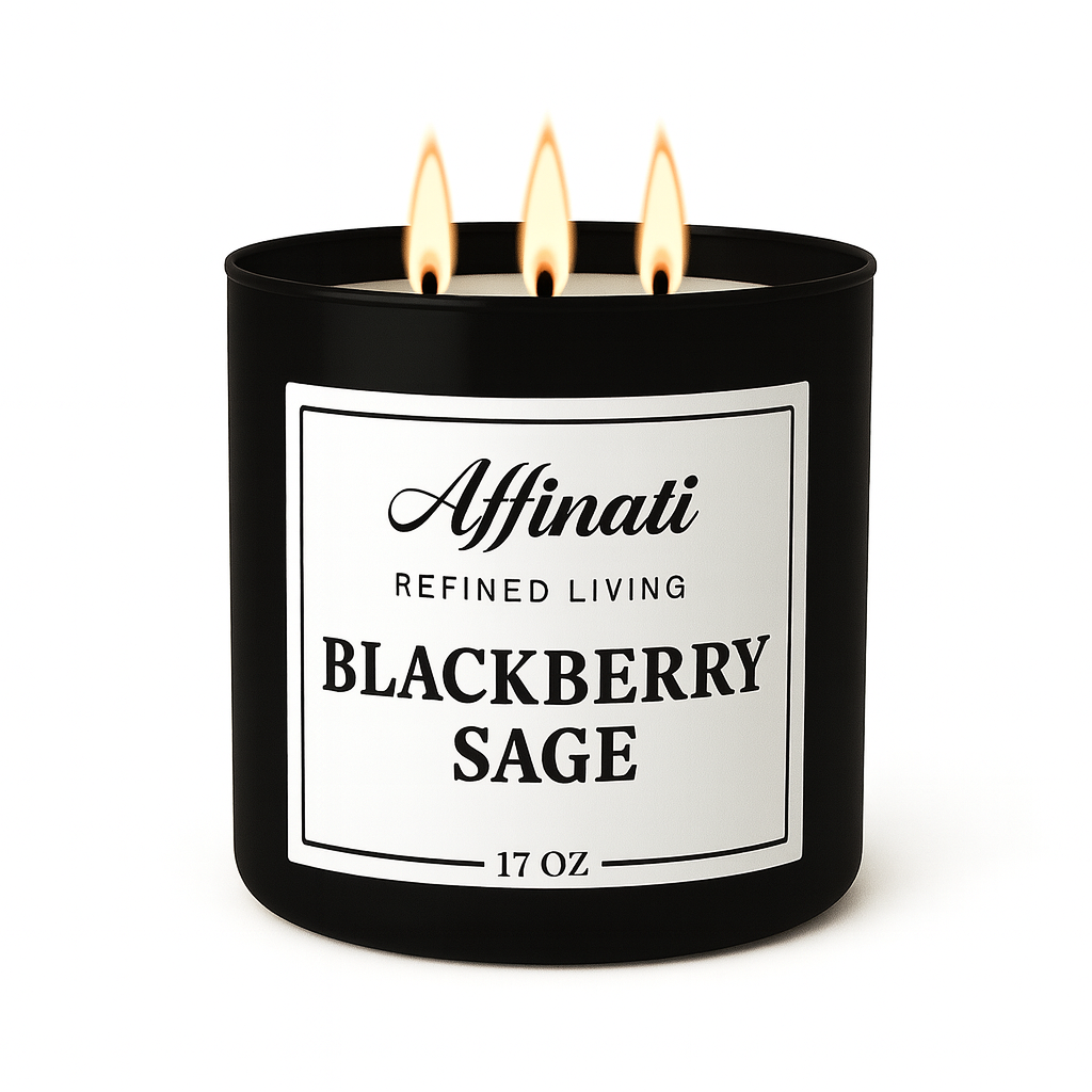 3 Fitilli Böğürtlen Adaçayı Mum