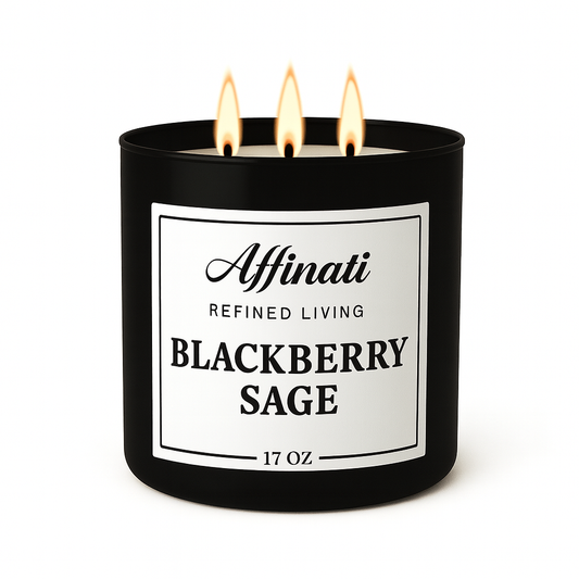 3 Fitilli Böğürtlen Adaçayı Mum