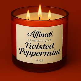 3-Wick Twisted Peppermint Candle
