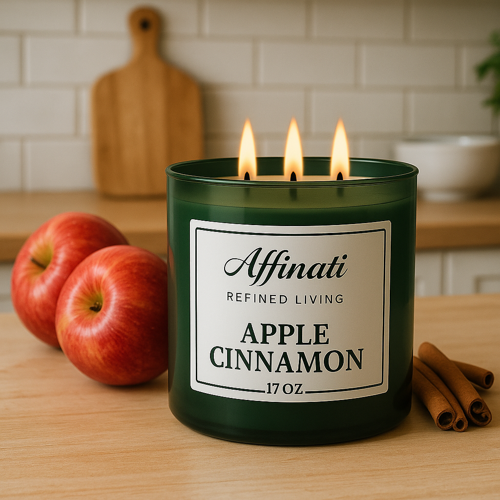 3-Wick Apple Cinnamon Candle - Affinati